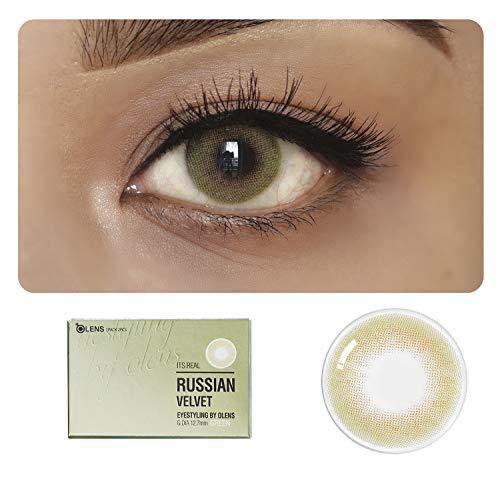 O-Lens O-LENS Russian Velvet Green - Coloured Contact Lens (Monthly Disposable, -0.50 / 2pcs / Green), Natural Looking & Comfy Eye Color Lenses