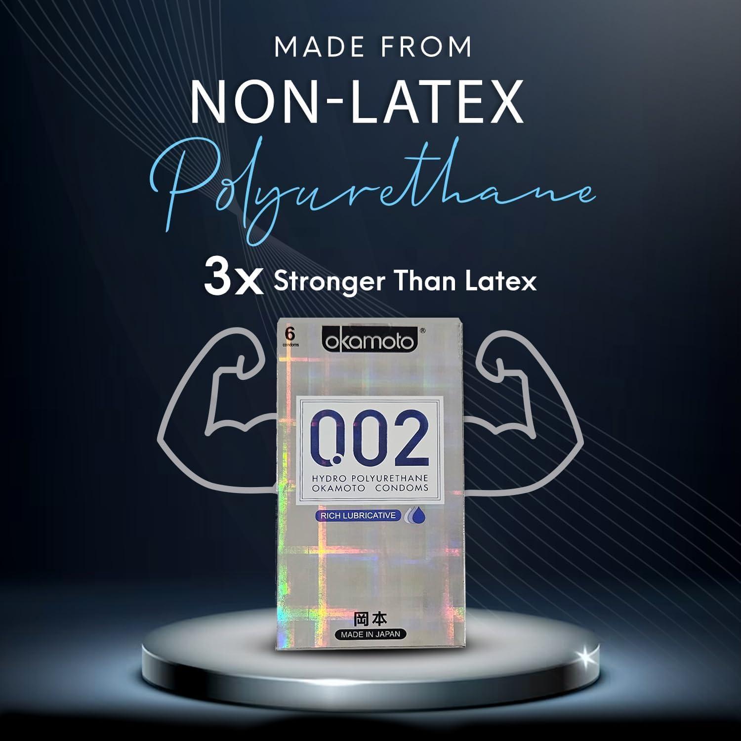 OKAMOTO Okamoto 0.02 - Japan\'s Best | Thinnest Condom In India | 1st Time in India - Non Latex PU Condom | Super Thin | Super Strong | Imported from Japan | 0.02 mm Ultra Thin (Pack of 2, 12s)