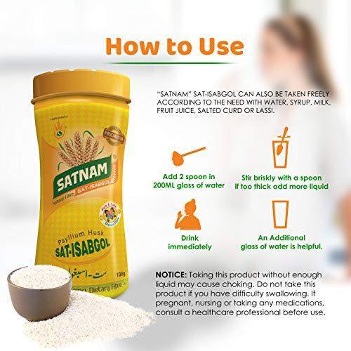 SATNAM SATNAM Sat-Isabgol Psyllium Husk 100g Bottle