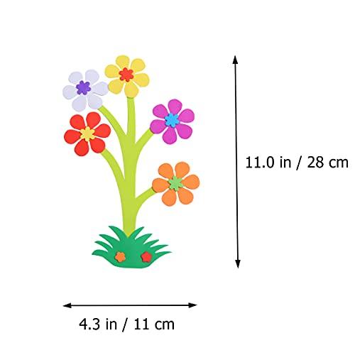 HEALLILY 6 Pcs EVA Plants Design Wall Sticker Classroom Blackboard Sticker Layout Decor Supplies for Kindergarten Kids Decoration (Small Flower Style)