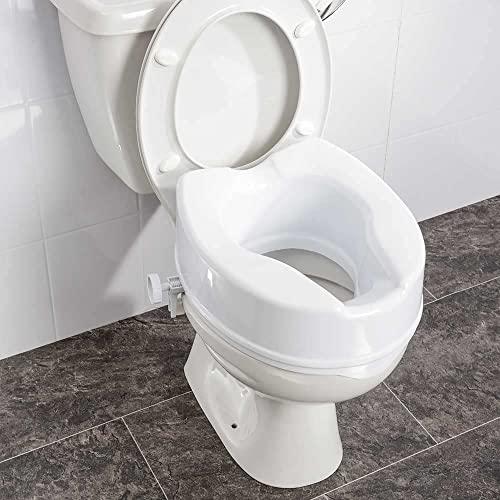 TAN45 Tan45 Raised Toilet Seat for Senior Citizens | Commode Raiser, Standard Seat,White, Lightweight and Portable Westren Seat Lifter, Bathroom Seat 6\" Inch