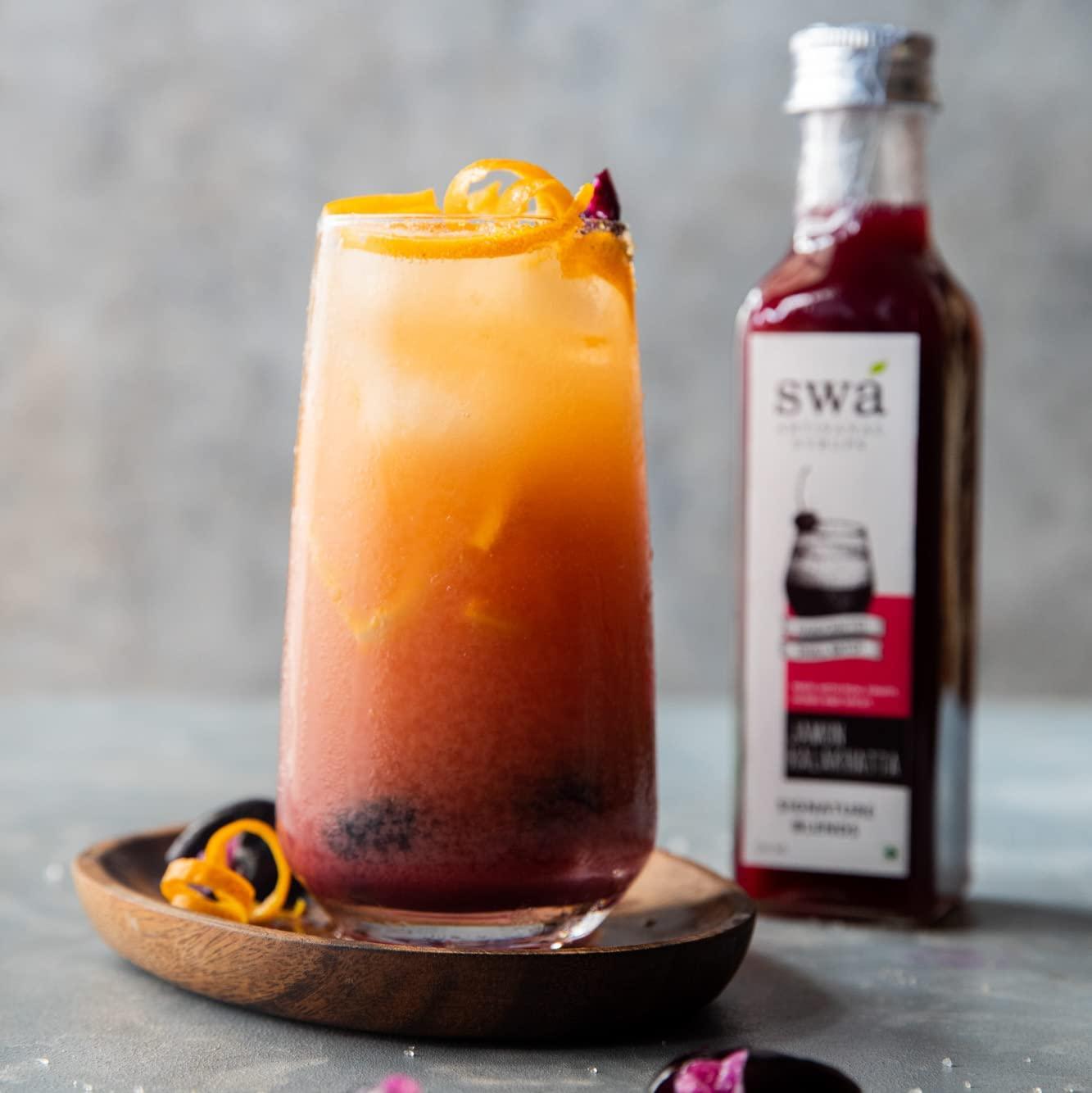 Swa Artisanal Syrups Swa Artisanal Syrups - Jamun Kala Khatta, 100% Natural, Liquid, 250Ml Makes 10-15 Drinks, Syrup For Cocktails/Mocktails/Lemonades/Ice Gola/Craft Coffee