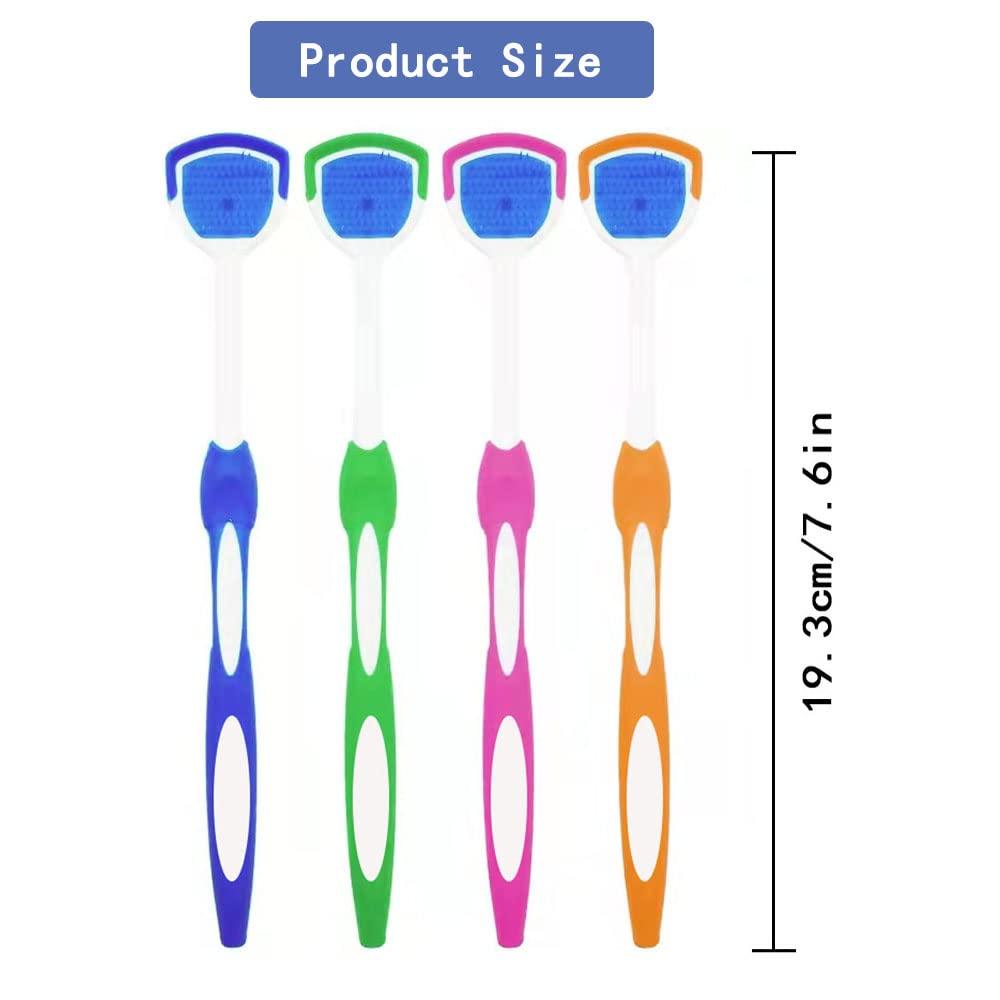 PIVHWIR PIVHWIR 4-Pack Tongue Scrapers, Tounge Scraper Cleaner Keep Fresher Breath, Tongue Cleaner Brush for Adults Kid Helps Fight Bad BreathRandom Color