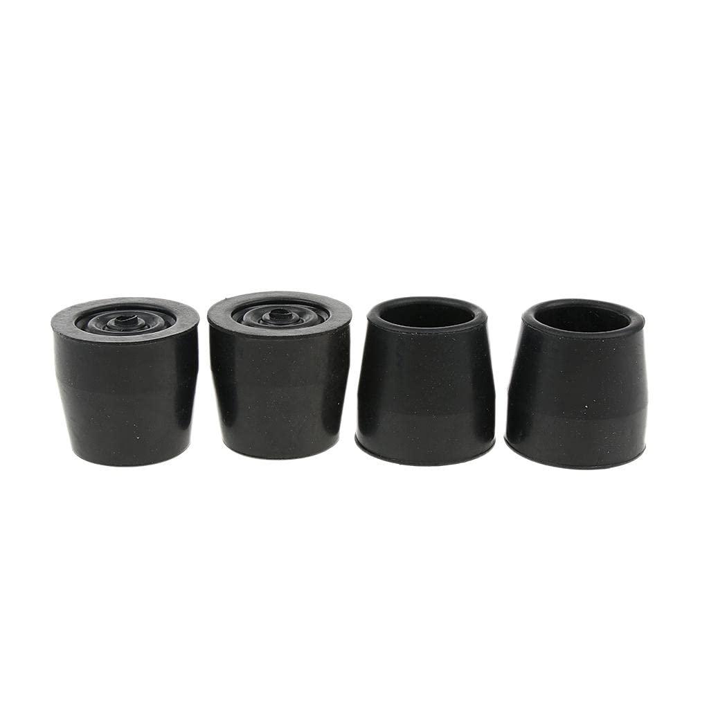 NavaFresh Basics LOSA 4 Pieces Walking Stick Ferrule Rubber Crutch Tips Bottom End Protector Black