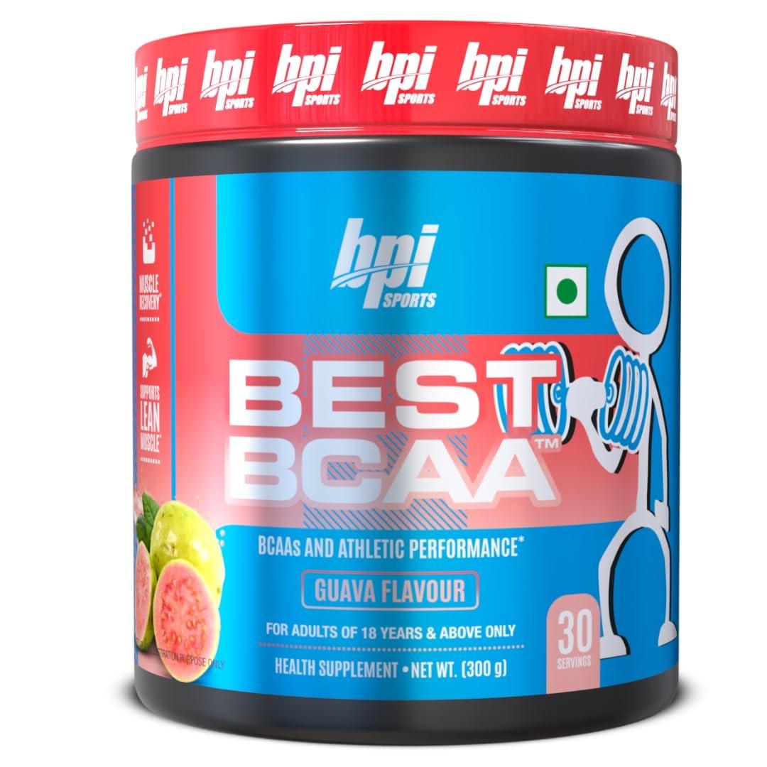 BPI Sports BPI Sports Best BCAA - BCAA Powder - Branched Chain Amino Acids - Muscle Recovery - Muscle Protein Synthesis - Lean Muscle - Improved Performance - Hydration - Guava - 30 Servings - 300 gram.