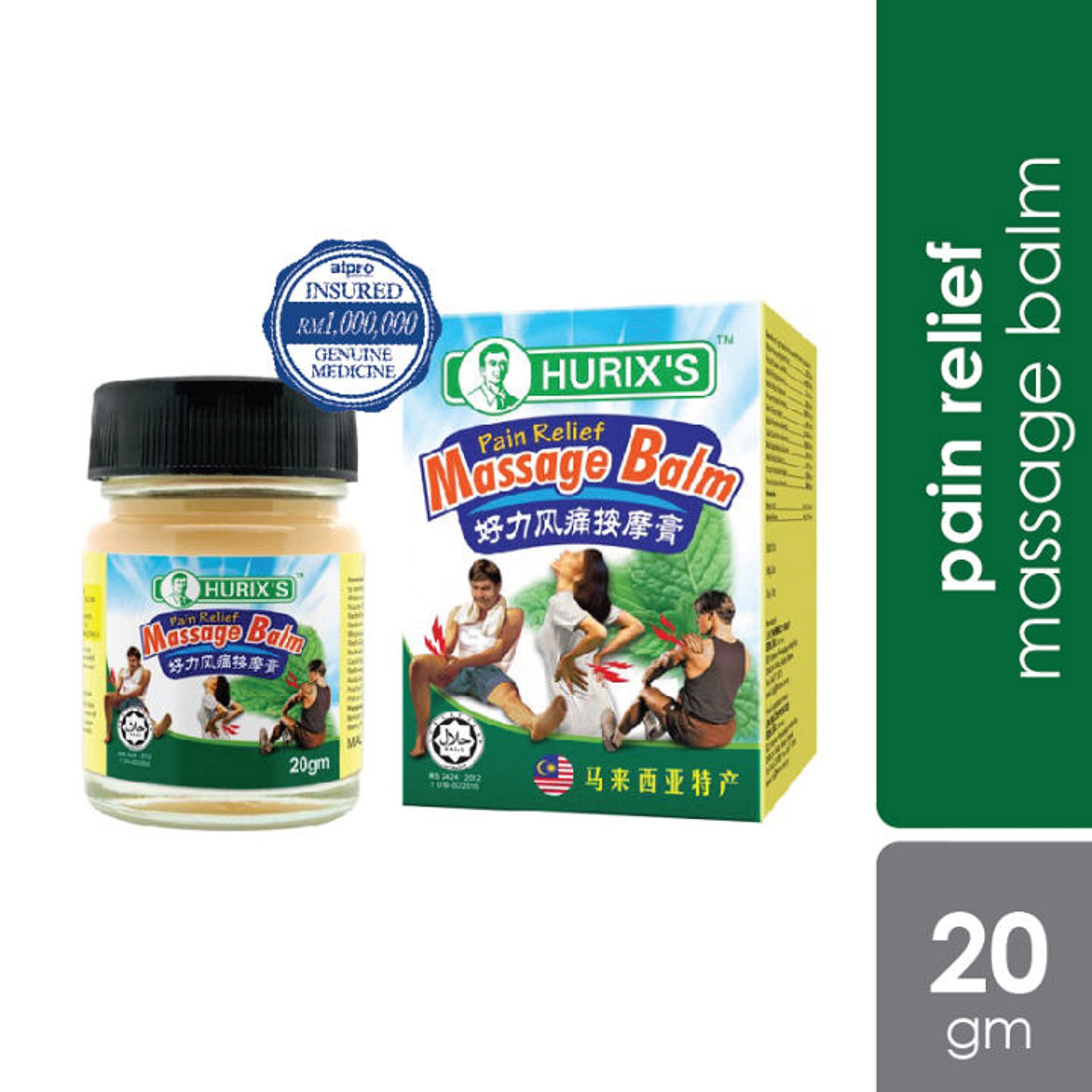 HANI PO HANI PO HURIX\'S RELIEF MASSAGE BALM 20g - Pack of 1 - Malaysia ProductPain relief balm | Oil for elder women | Men Pain relief balm for adult | Pain relief oil for women | Mens | Pain relief balm for girls | boys - Imported Products