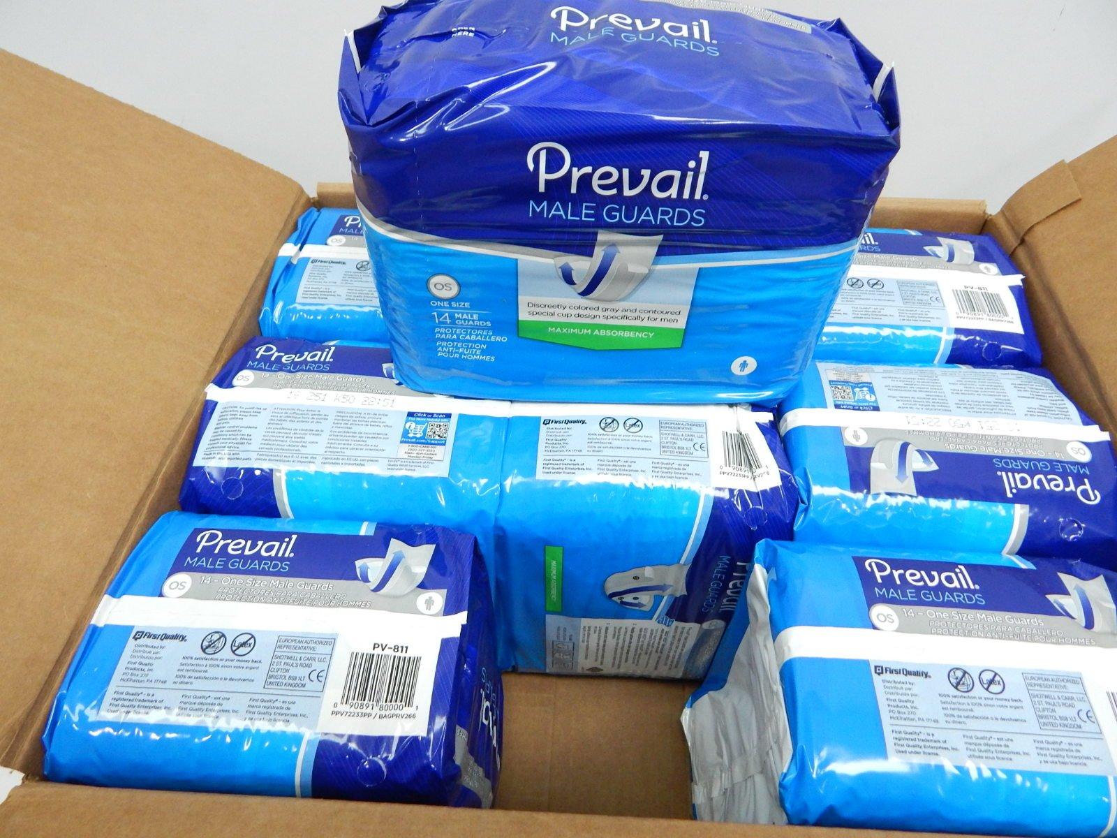Prevail Prevail PV-811 Prevail for Men Light to Maximum Absorbency Male Guards (Pack of 14)