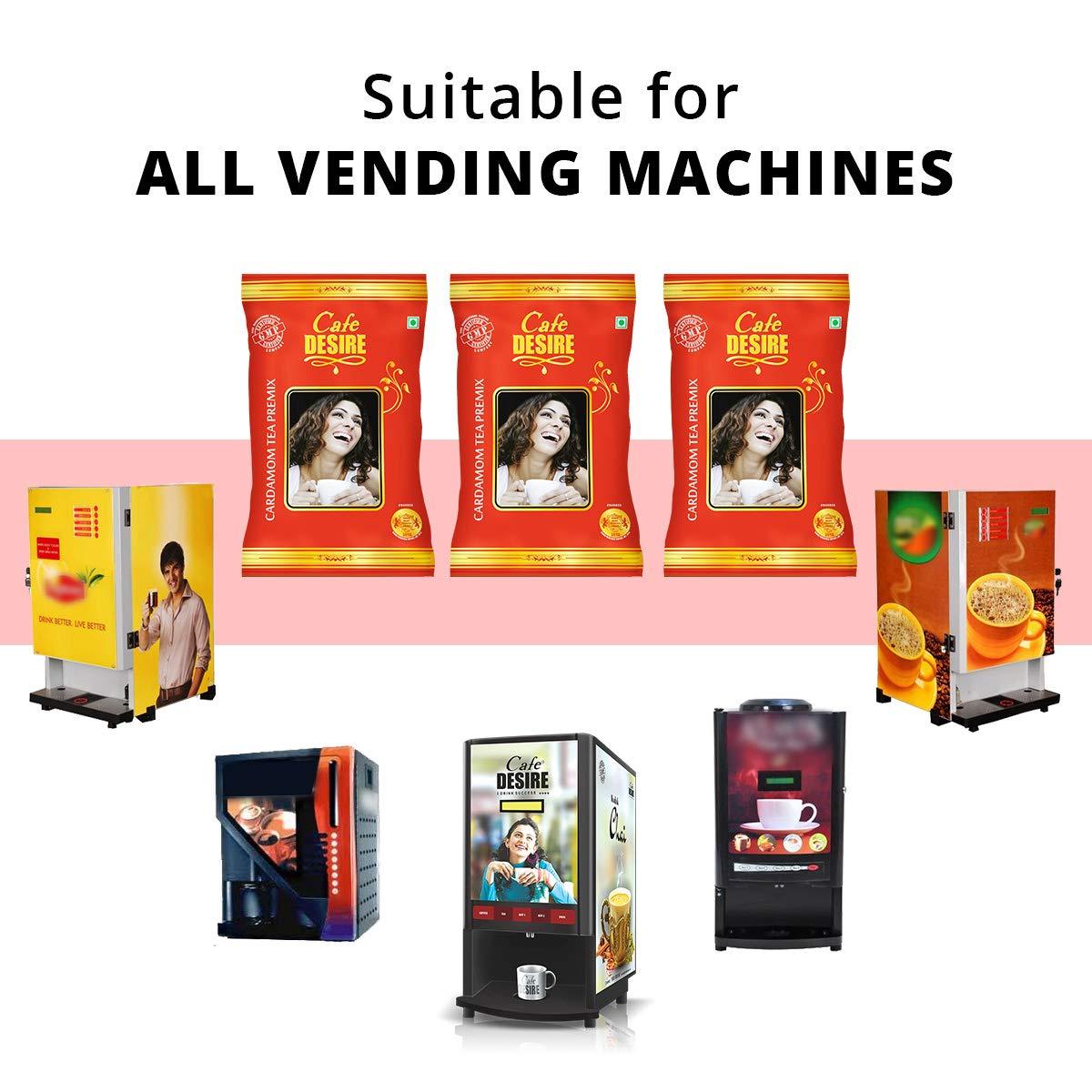 Cafe DESIRE I DRINK SUCCESS Cafe DESIRE I DRINK SUCCESS Instant Cardamom Red Range Darjeeling, Powder Tea Premix (3 Kg)|Pack Of 3 X1 Kg|Makes 250 Cups|Rich Taste As Home-Made|3 In 1 Instant Tea Premix|Just Add Hot Water