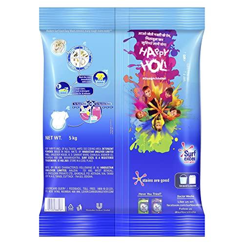 Surf Excel Surf Excel Easy Wash Detergent Powder, 5 Kg & Matic Top Load Liquid Detergent 2 L Refill, Designed For Tough Stain Removal on Laundry in Washing Machines - Super Saver Offer Pack