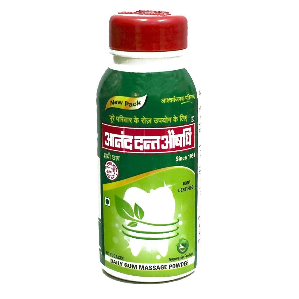 HATHI CHHAP Organic Anand Dant Aushadhi Pack of 3 (Ayurvedic Gum Massage Dant Manjan/Toothpowder)