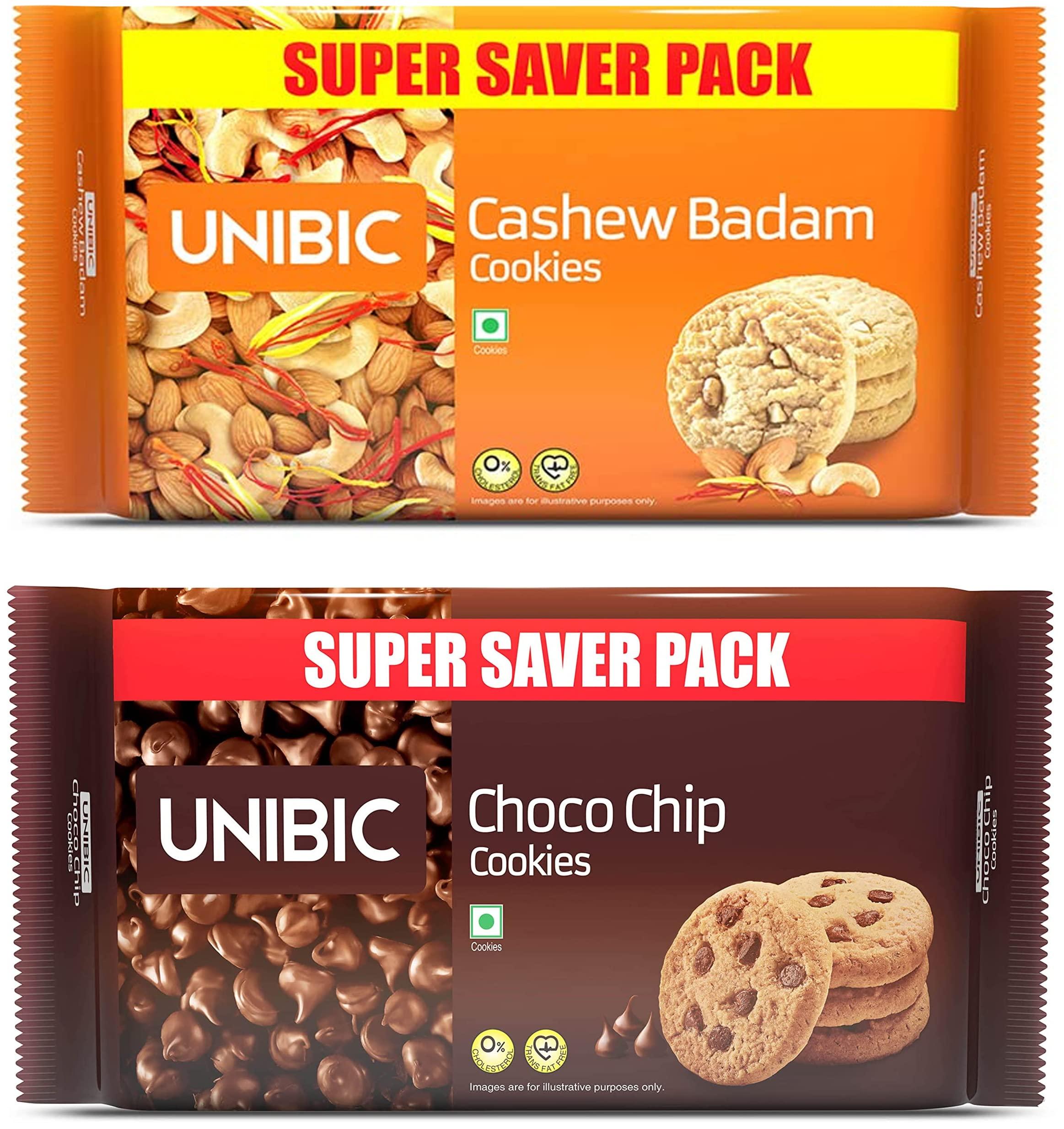 UNIBIC FOODS Unibic Cashew and Choco Chip Cookies Combo, 500g x 2