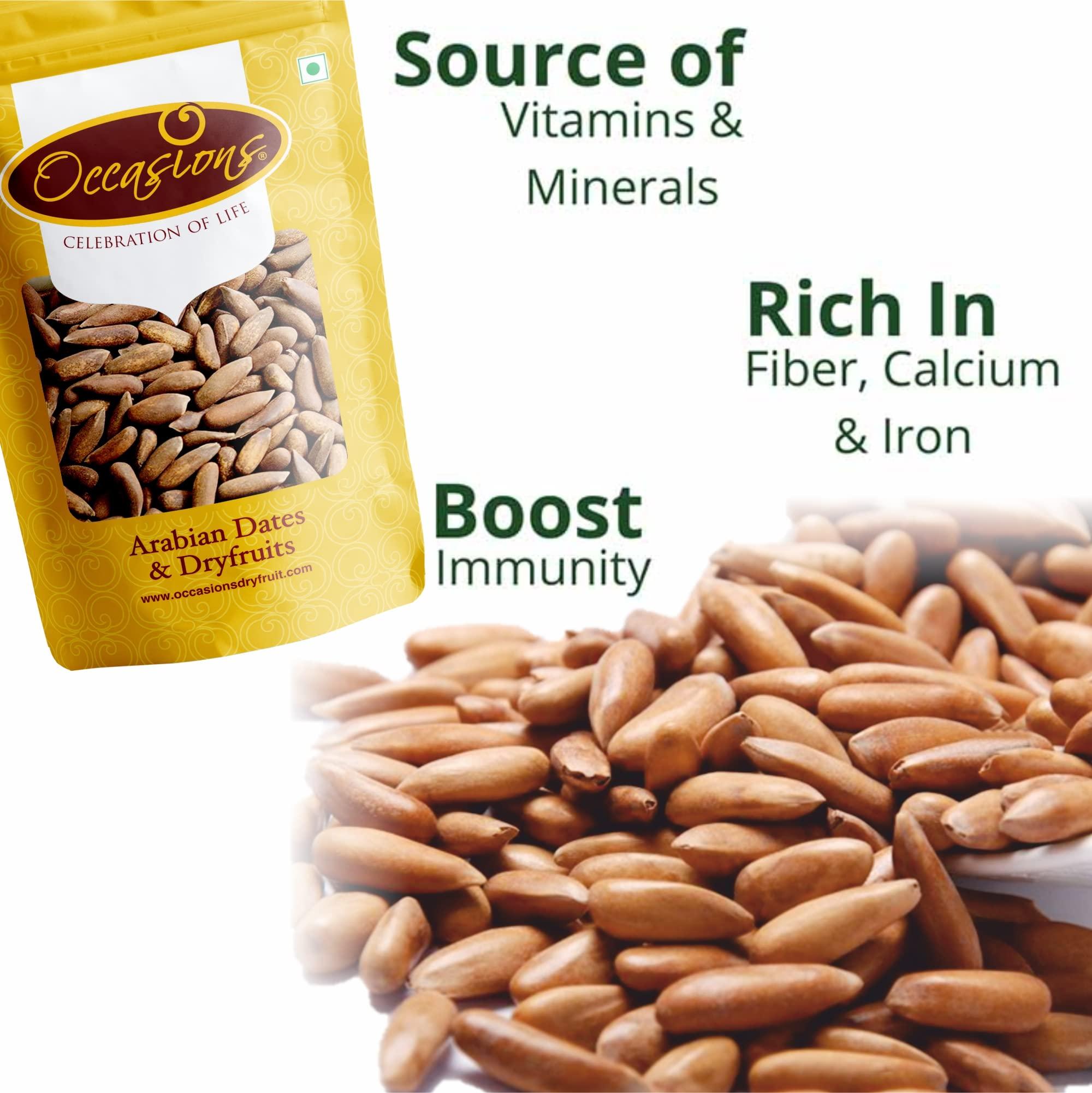 Occasions Ocassions Jumbo Pine nut (Chilgoza Seeds) with Shell ()- 250g