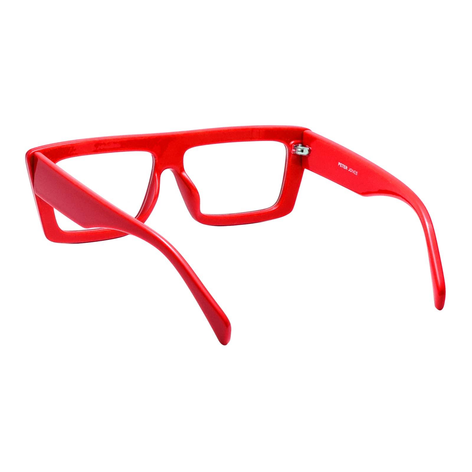 Peter Jones Peter Jones Square Red Oversized Large Unisex Blue Light Blocking Computer Glasses (22012-RD)