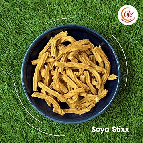 Life Life - SOYA Sticks (Schezwan Flavour) 150g Each (Pack of 3) - SOYA Snacks, Healthy Munchies, Party Snack, Protein Snack