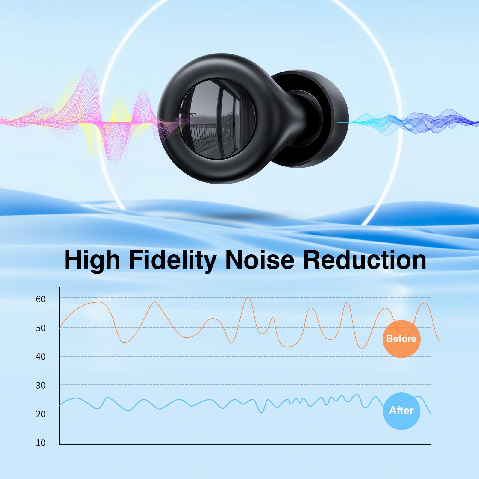 PEATOP PEATOP Ear Plugs Ultra-Comfortable Reusable Noise-cancelling Earplugs, Washable Silicone Swimming Ear Plugs, Earplugs for Sleeping, Deep Learning Focus, Travel and Noise Sensitive Users(Black)