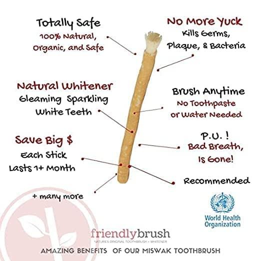 Generic Haleemi Miswak Sticks for Teeth by Eco Compassion, 100% Natural Toothbrush | Eco Friendly Chewing Stick | Whiter, Fresher Breath | A Healthy Manual Toothbrush_Pack of 5