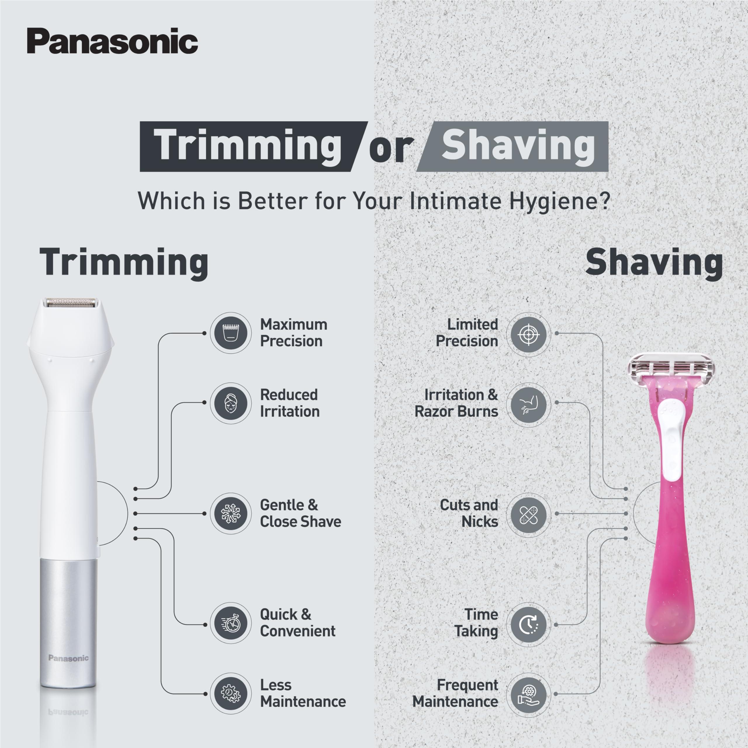 Panasonic Panasonic ES-WV62-H24B Bikini Trimmer and Shaver for Women, 4 Attachments for Gentle Grooming in Sensitive Areas, Waterproof Design