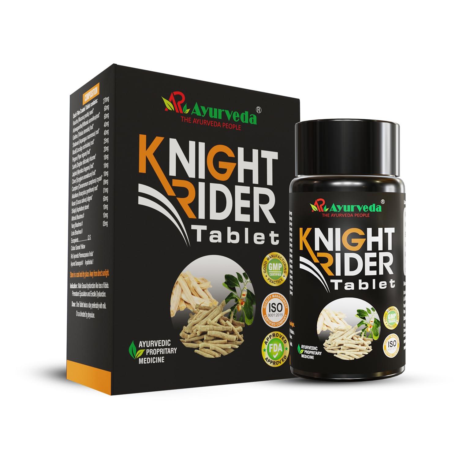 A R Ayurveda A R Ayurveda Pack of 1 Knight Rider Tablets for Men| Ayurvedic Medicine - For Stamina, Energy, Endurance, Immunity & Overall Wellbeing