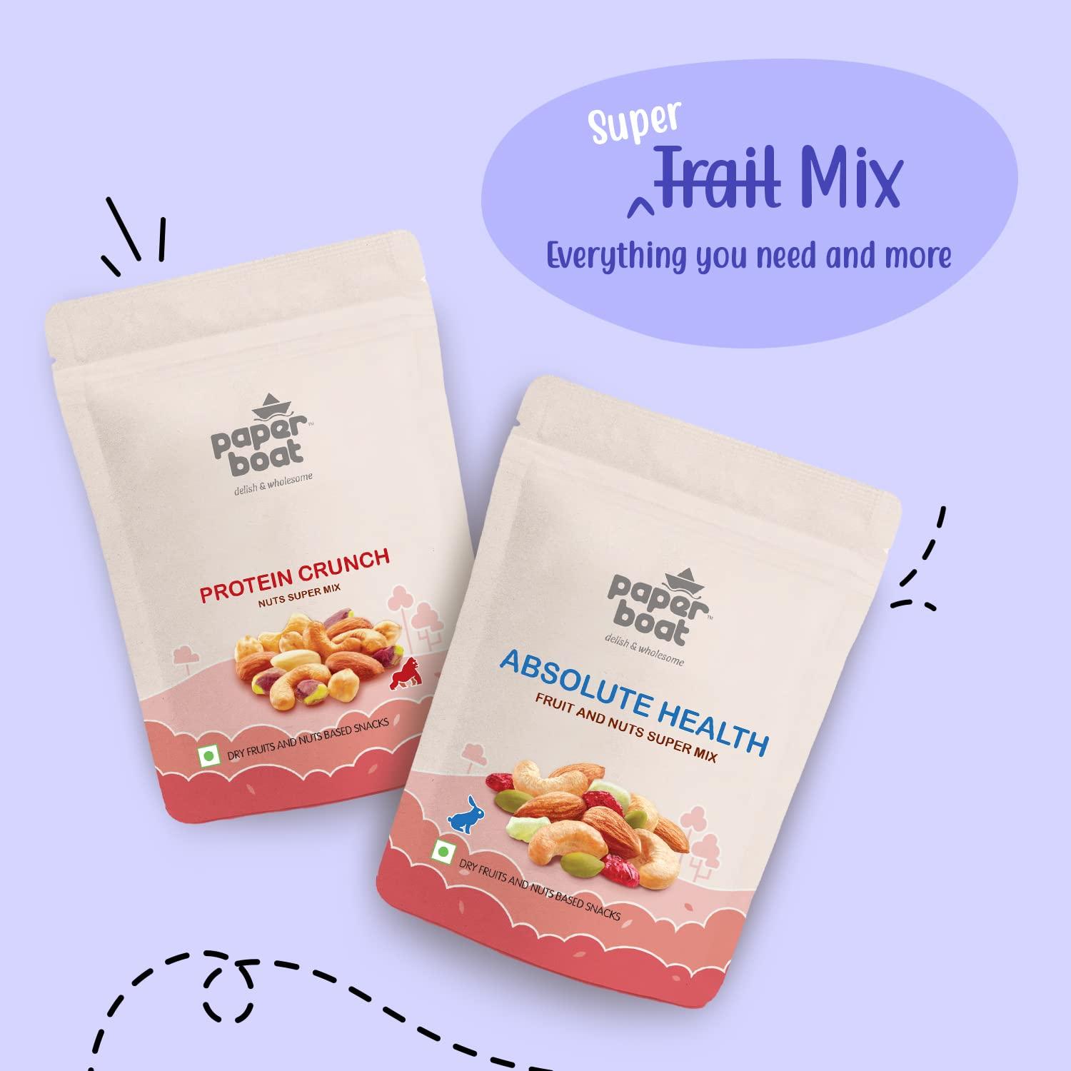 Paper Boat Paper Boat Protein Crunch, Premium Nuts SuperMix, Healthy Trail Mix Dry Fruits | Almonds I Cashews I Pistachio I Chickpeas | Dryfruit Pouch (200 gm)