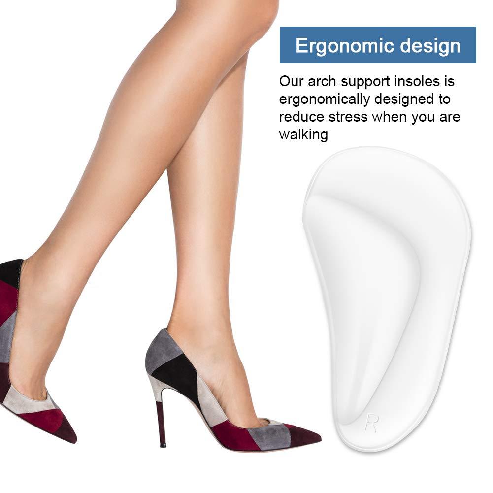 YHG Gel Arch Support Insoles, Arch Support Pads for Flat Feet, Gel Arch Support for Plantar Fasciitis, Fallen Arches, Heel Spurs Pain Relief, Fits for Women and Men (2 Pairs)