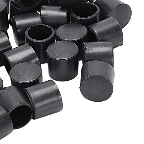 ubersweet Ubersweet® Imported 50 Pcs Black Rubber PVC Flexible Round End Cap Round 12mm Foot Cover B7P1_8861