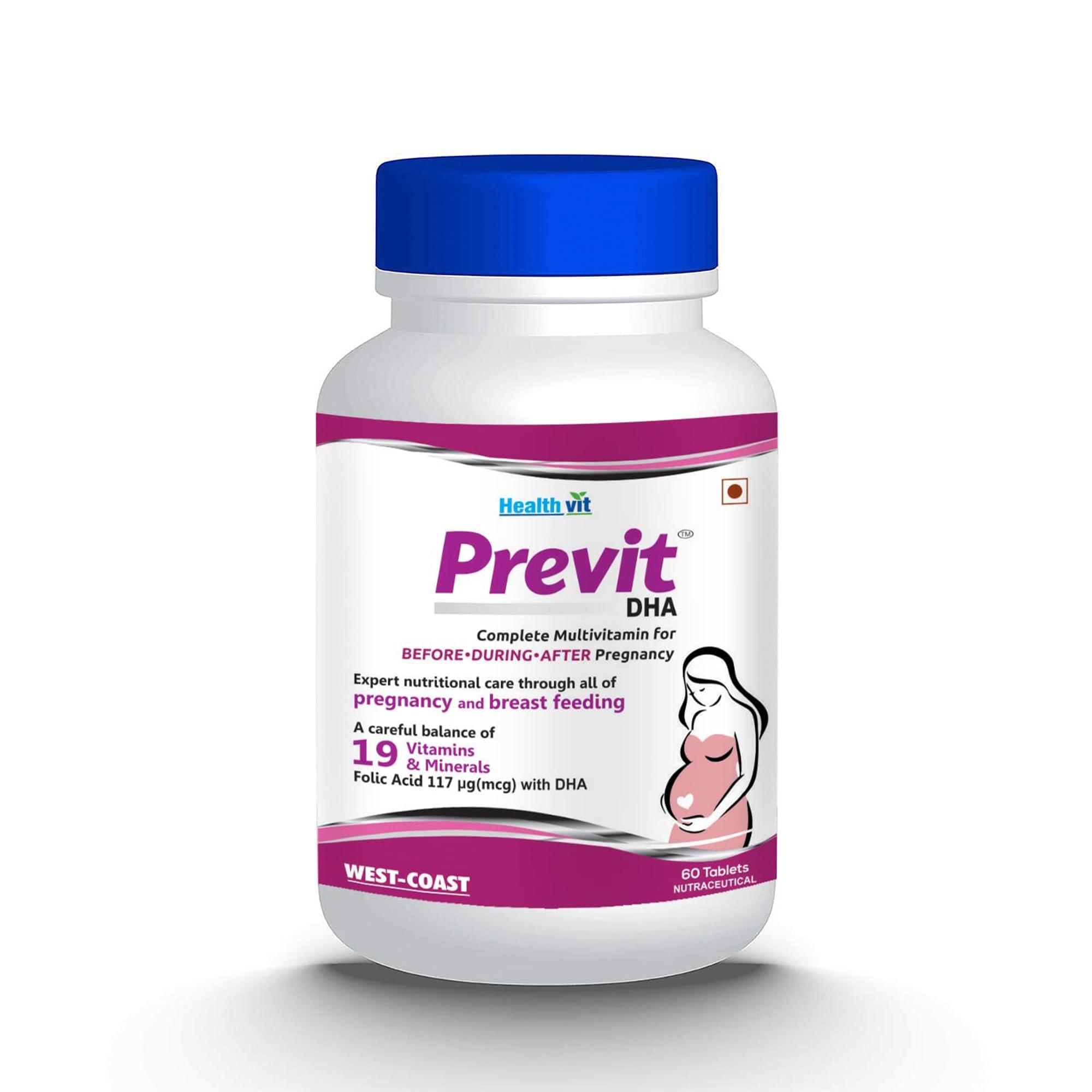 HealthVit Healthvit Previt Prenatal Complete Multivitamin for Pre-Post Pregnancy – 60 Tablets