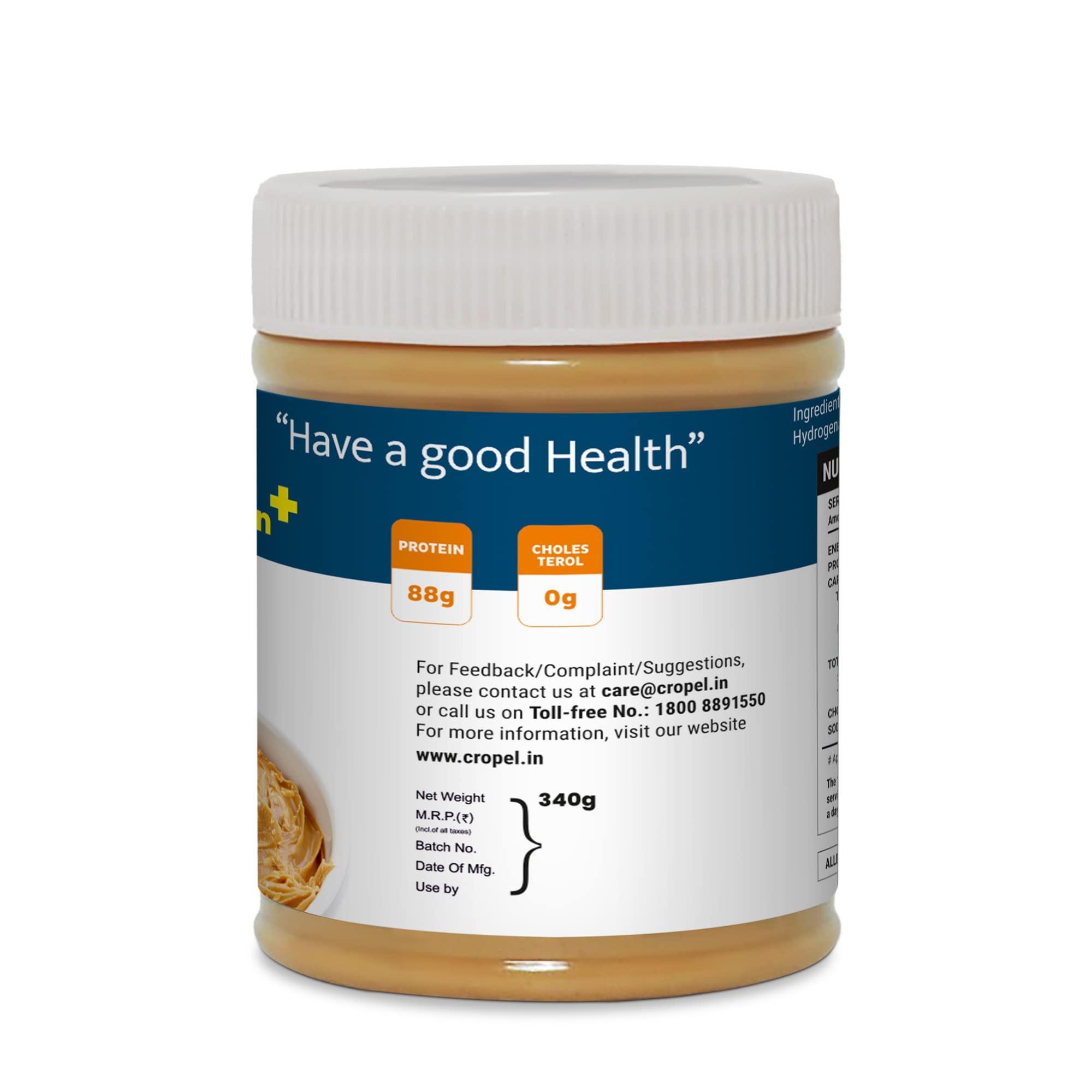 Beanut Beanut Peanut Butter Crunchy is a Smart Choice From Real Roasted Pressed Protein, Non GMO, Gluten Free, Vegan And Cholesterol Free Gym, Exercise Daily Energetic-(340g - Pack of 1)