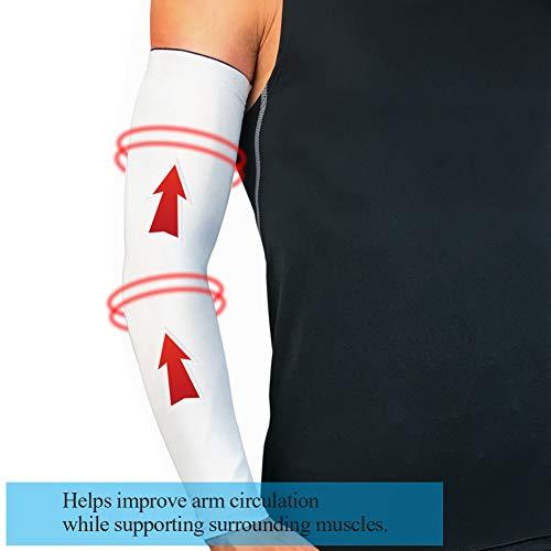 OWIKAR 1 Pair / 2 Pcs Honeycomb Elbow Pads Crashproof Arm Sleeves Basketball Football Volleyball Protector Padded Support Elbow Brace Shin Guards Protective Gear for Girls Boys Kids Men (White, X-Large)