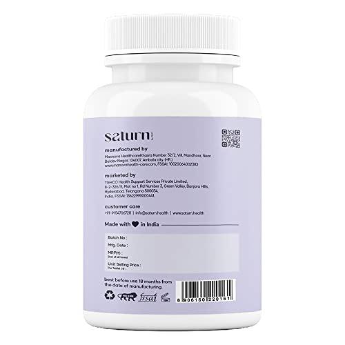 Saturn by GHC Saturn by GHC Skin Biotin - 100% Vegan, 60 Tablets (Pack of 1)| Promotes Skin Elasticity, Skin Brightening & Glowing Skin, Reduces Skin Dullness, Powered With Vitamin B7, Vitamin C and Vitamin E