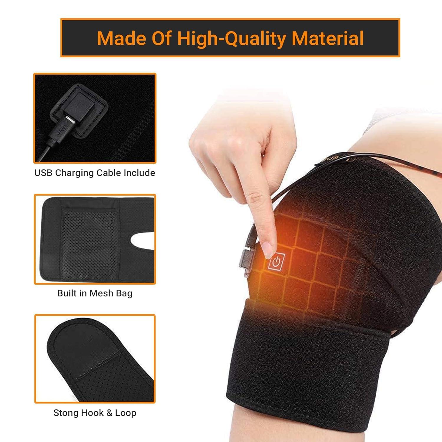 Flipco Flipco Knee Heating Pad for Arthritis Pain Relief, Electric Heat Knee Support with 3 Temperature Control Thermal Therapy for Joint Soreness, Swelling, Cramps, Rheumatism