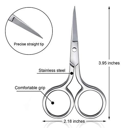 Kira Professional Grooming Scissors for Personal Care Facial Hair Removal and Ear Nose Eyebrow Trimming Stainless Steel Fine Straight Tip Scissors Men