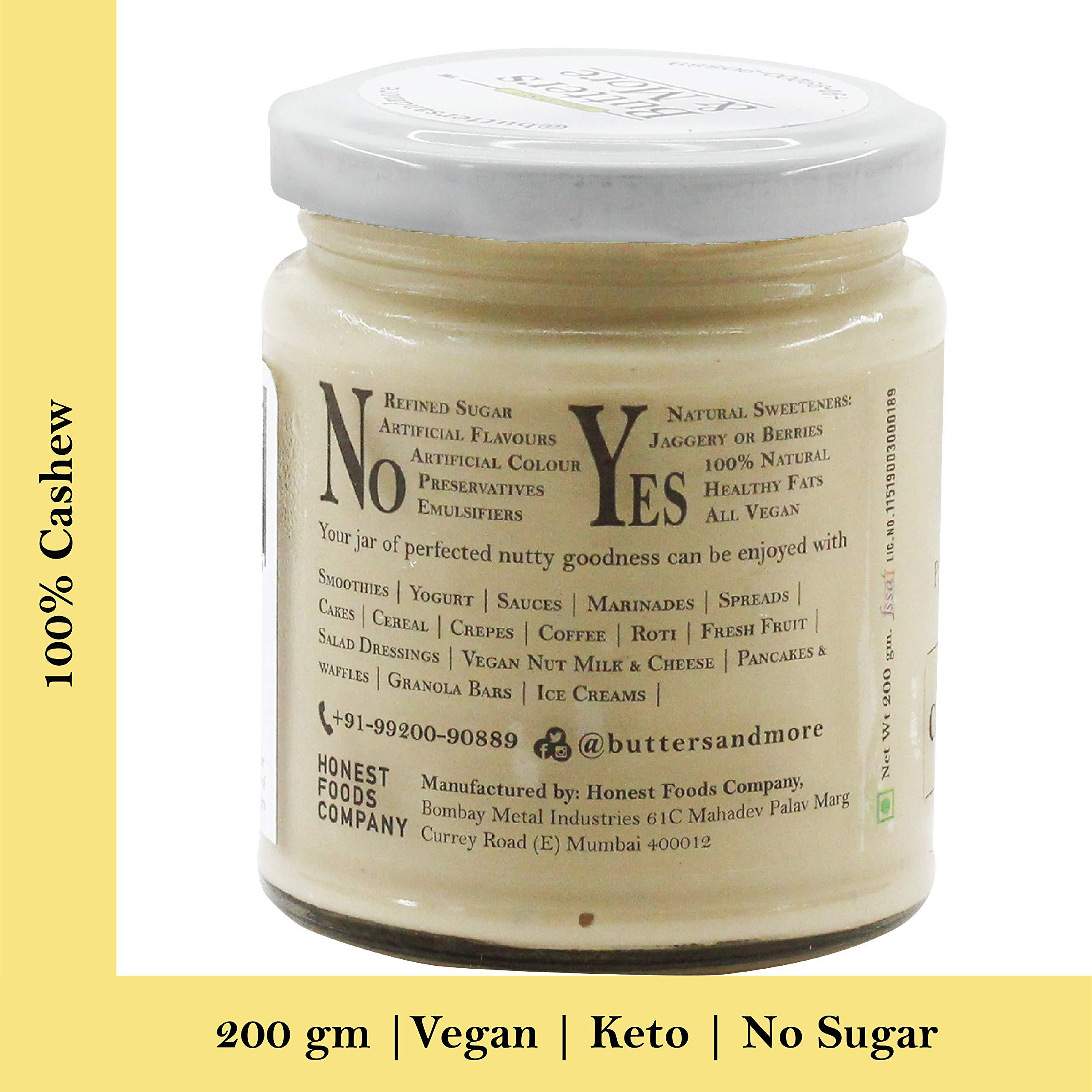 Butters & More Butters & More Vegan All Natural Cashew Butter (Pack of 3x200G) Keto & Diabetic Friendly Creamy Unsweetened Nut Butter. Super Saver Pack.