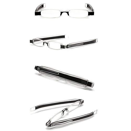 ID ID 360 Rotating Tube Pen Clip Folding Reading Glasses (Black & Assorted Colors) (+1.00, Black & Assorted)