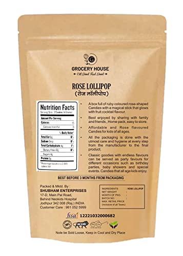 Grocery House Grocery House Rose Flavour Red Rose Glow pop Lollipop Candy Fruit Cocktail Lolipop (pack of 50 pcs)