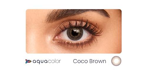 AQUALENS CONTACT LENSES Aquacolor Daily Disposable Colored Lenses with 0 Power - Coco Brown - (10 Lens/Box)