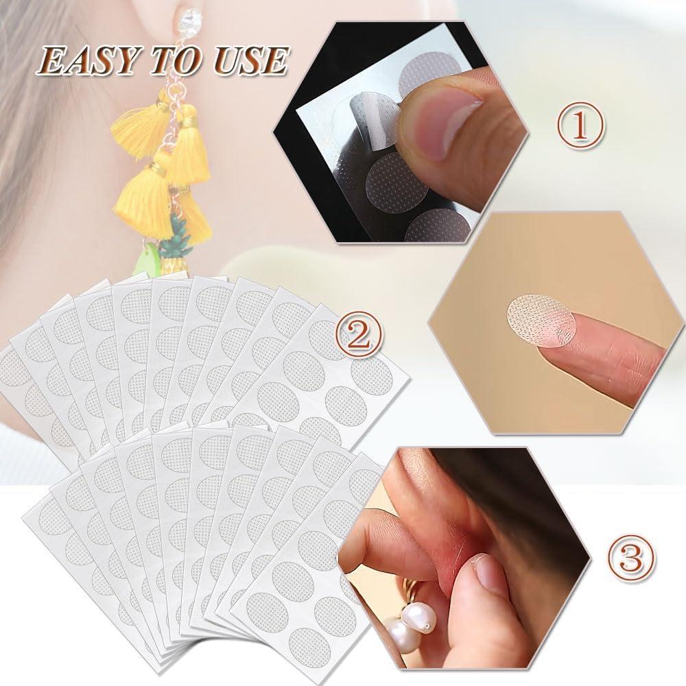 UCRAVO UCRAVO 90Ps Invisible Portable Earlobe Support Patches, Clear Earring Support tape, Earring Backs For Droopy Ears, Ear Care For Stretched Ear Lobes Makes Wearing Earrings for Women more comfortable