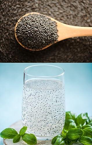 Apni Maati Apni Maati Basil Seeds (Sabja Seeds/Takmaria/Tukmariya) for eating (400 gm)