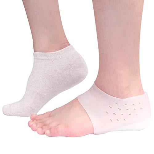 Klever Zone Klever Zone 1 Pair Invisible Height Lift Heel Pad Sock Liners Silicone Gel Inserts Socks Increase Insole Pain Relieve for Women Men