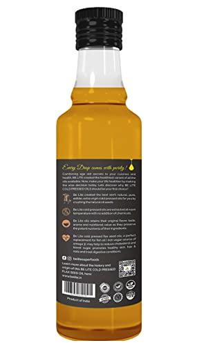 BE LITE BELITE® COLD PRESSED FLAX SEED OIL (ALSI KA TEL), 100% NATURAL AND PURE, EXTRA VIRGIN HEALTHY COOKING OIL, FOR HEALTHY HAIR AND SKIN, OMEGA 3 RICH, VEGAN (250ML)