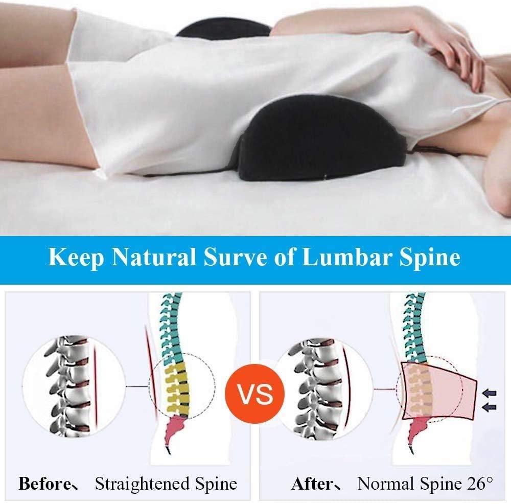 Grin Health Grin Health Lumbar Support Cushion for Bed for Relief From Back, Sciatica, Lumbar Pain, Multifunctional Waist Pillow- Memory Foam Lower Back Support Pillow for Sleeping