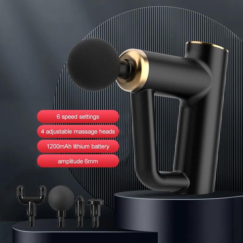 CASSOWARY CASSOWARY Newest Chiropractic Rechargeable Small Facial Gun Deep Tissue Massage Gun with 6 speed setting Portable Electric Handheld Body Massager for Back Neck Pain Relief (Black)