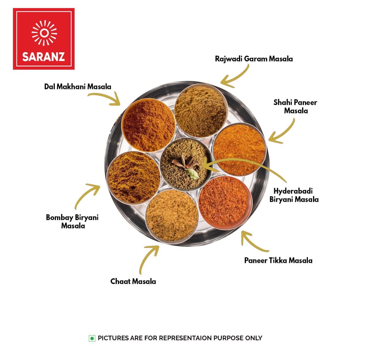 SARANZ SARANZ Paneer Tikka Masala Perfect for Cooking, Ready to Use, No added colours, Spice Powders and Masalas, Premium Artisanal Spices with Rich & Strong Flavour-100 Grams Bottle