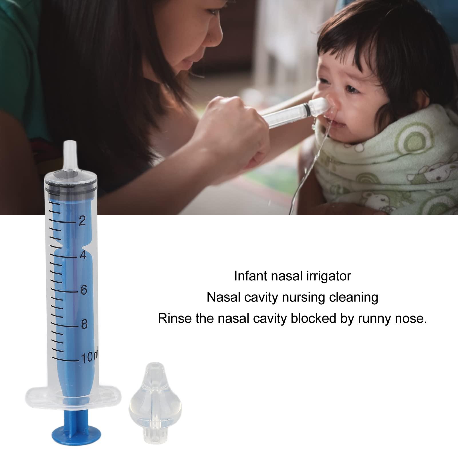Kufoo Syringe Nasal Irrigator, Rinse Infant Nasal Irrigator Controllable Pressure for Child for Home (Blue)