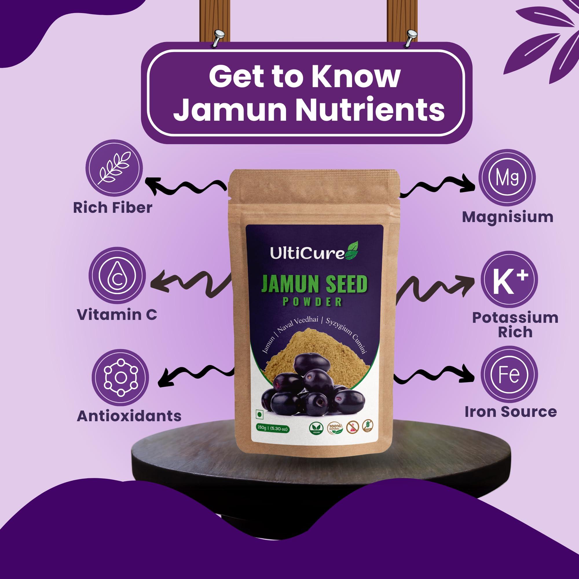 UltiCure UltiCure Ayurveda Jamun Seed Powder for Diabetes - 150 g 100% Natural Made with Oldest Traditional Method Good for Diabetes, Control blood glucose level.