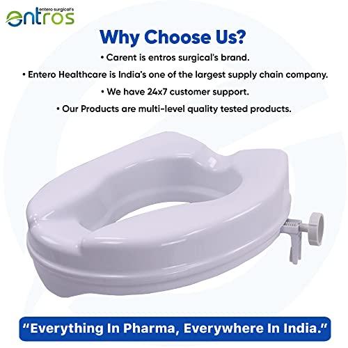 entros Entros 2-inches Without Lid Toilet Commode Seat Raiser Elevator Extension 7060C | Fits In Egg Shaped Commodes Only | Handicap, Knee Patients, Old Senior Citizen | Easy To Install