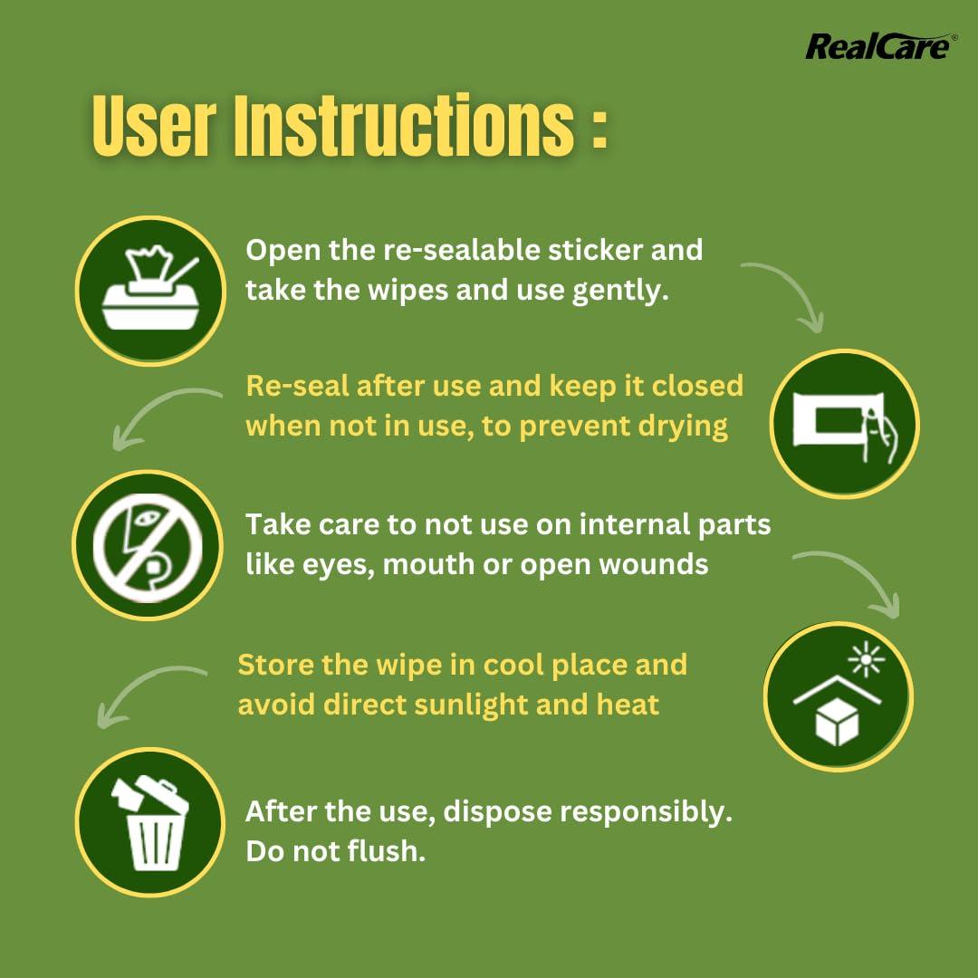 REALCARE Realcare Adult Body Wipes,Pack of 1 (10 counts), Extra soft and Length Body Wipes,Bed bath wipes, Hygienic and cleansing wet wipes, Antibacterial and Alcohol free bed bath wipes, 320 * 320 mm.