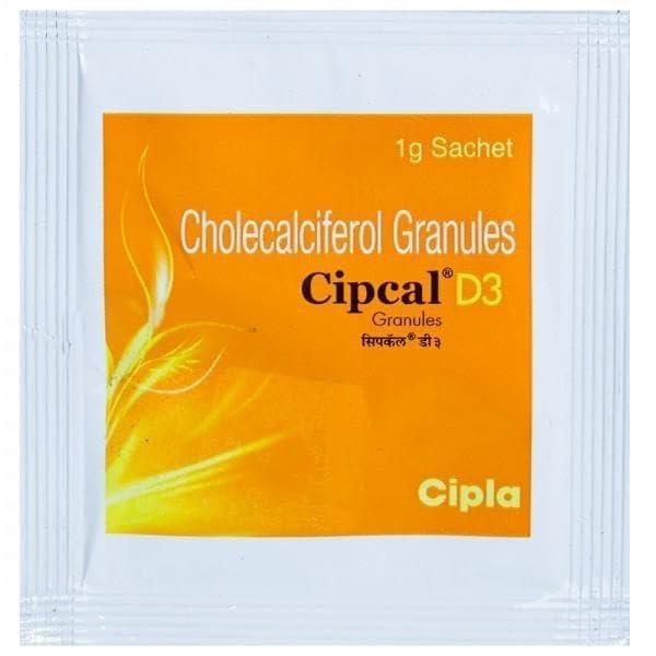 Cipcal Cipcal D3 Cholecalciferol Granules, Pack of 20 Sachets, Bone and Joint Care, Vitamin D3 Supplement