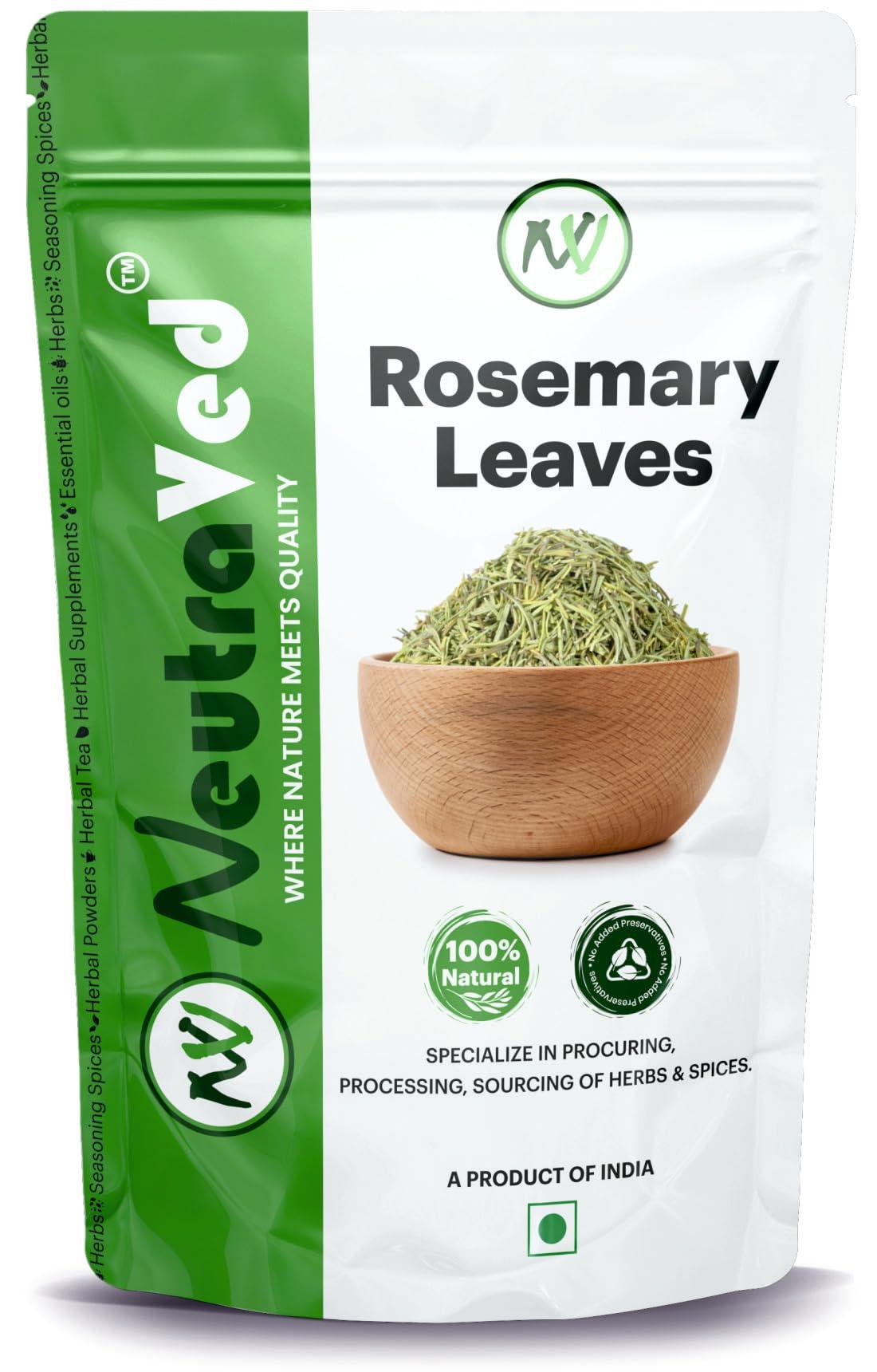 NeutraVed NeutraVed Rosemary Leaves 100g, for Hair Growth and Seasoning Food and Herbal Rosemary Tea | Packed Clean, No Dust and Stems Free in Stand-Up Zipper Pouch - 100 Gram