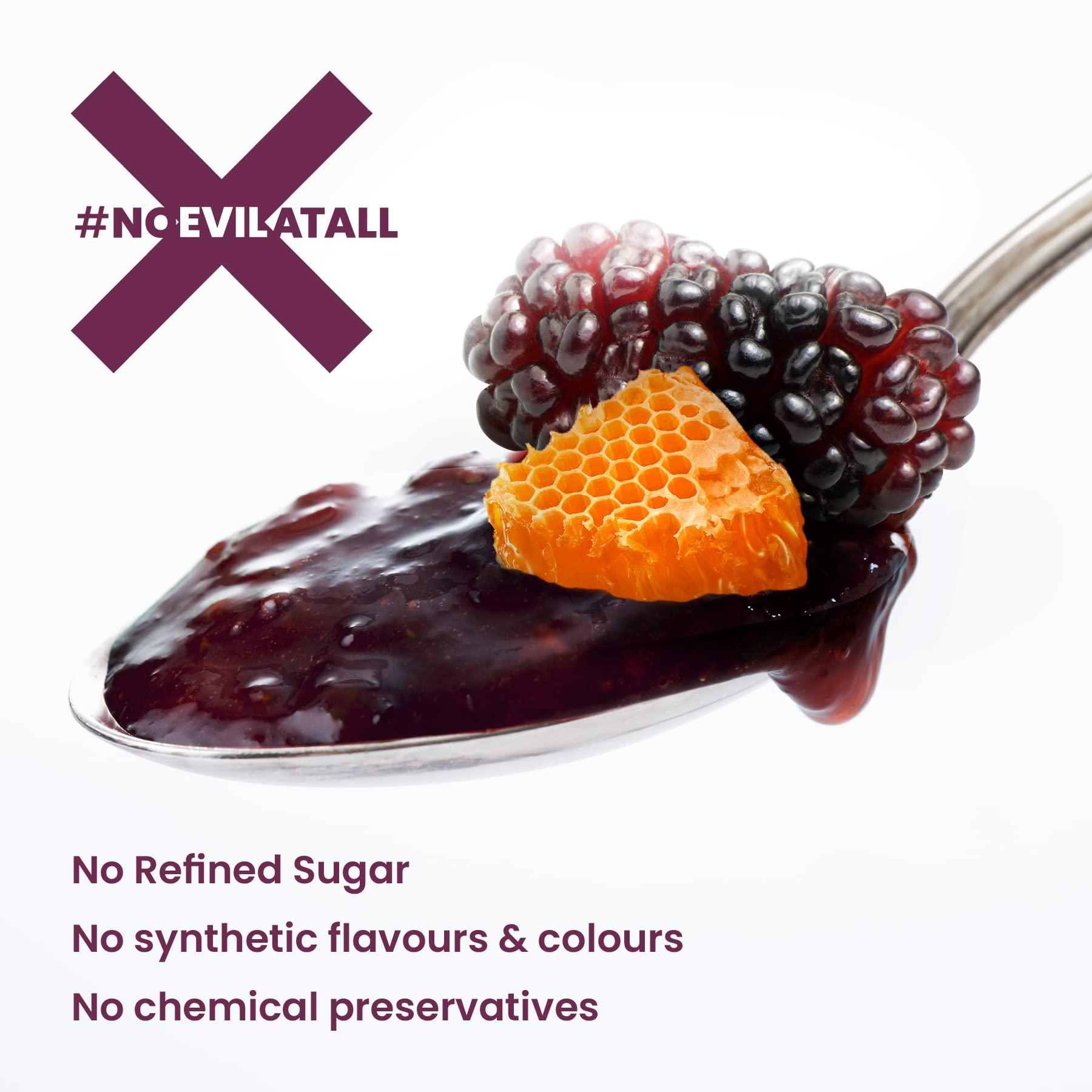 Eatopia Eatopia Mulberry Honey Jam | Sugar Free | 100% Pure & Natural | No Preservatives | No Added Colours & Flavours | 70% Mulberries & 30% Wild Honey | Healthy Good for Gut Health | Pack of 1-240g