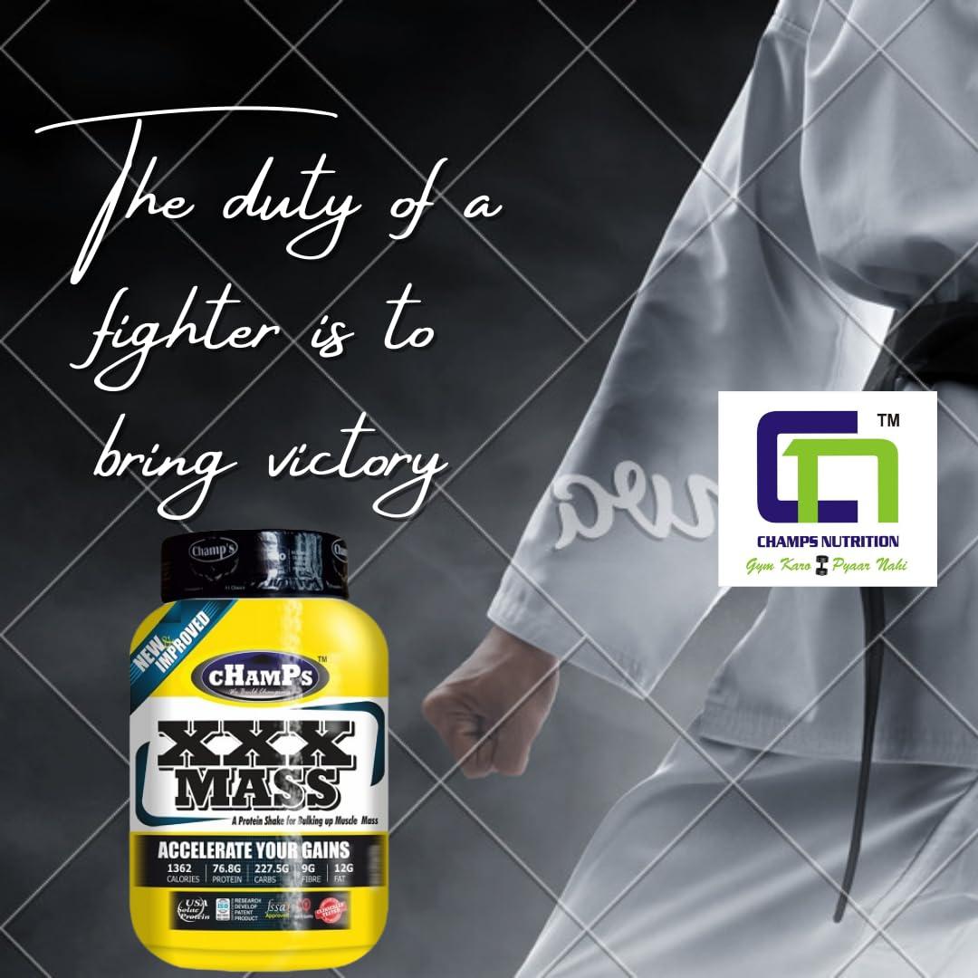 CHAMPS NUTRITION CHAMPS NUTRITION XXX MASS 1.8 kg (4 lbs) Weight Gainers/Mass Gainers (1.8 kg) (Vanilla)